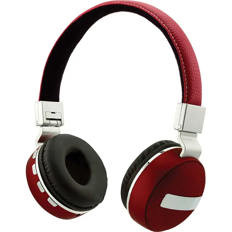 Wireless Folding Stereo Headphones, Red/Ilver 1