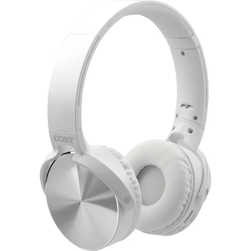 Wireless Metal Folding Headphones, White 1
