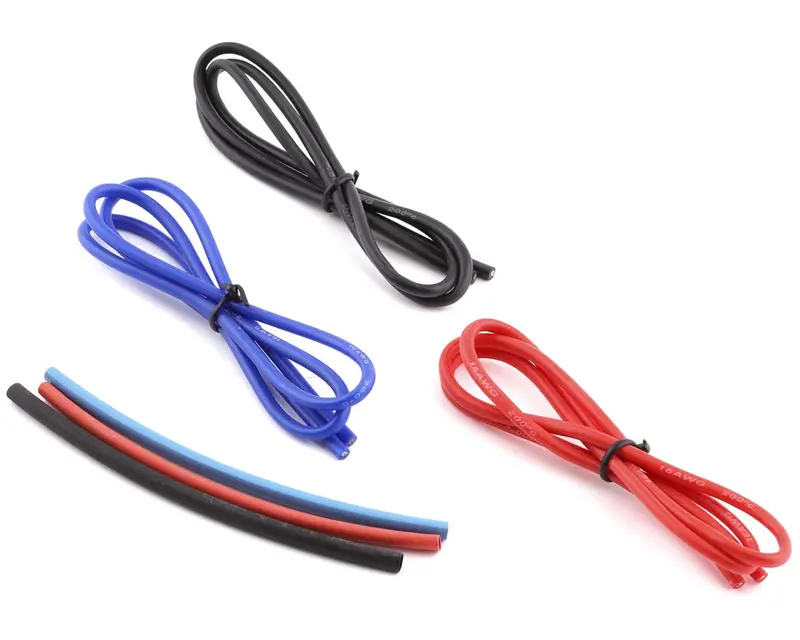 Yeah Racing 16Awg 3Pcs Silicone Wire Set (Red, Black & Blue) (1.9') 1