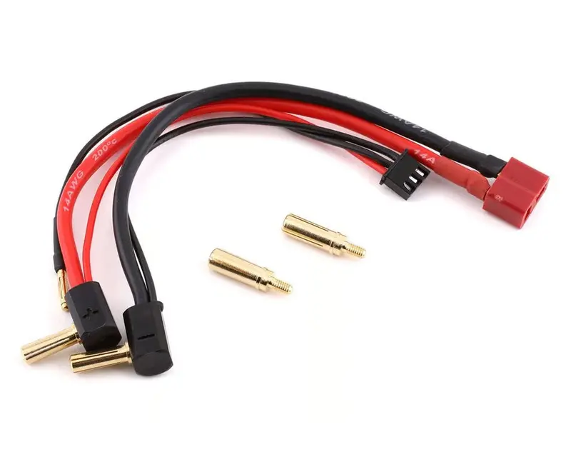Yeah Racing 2S Lipo Battery Wire W/T-Style Connector & 4/5Mm Bullets 1