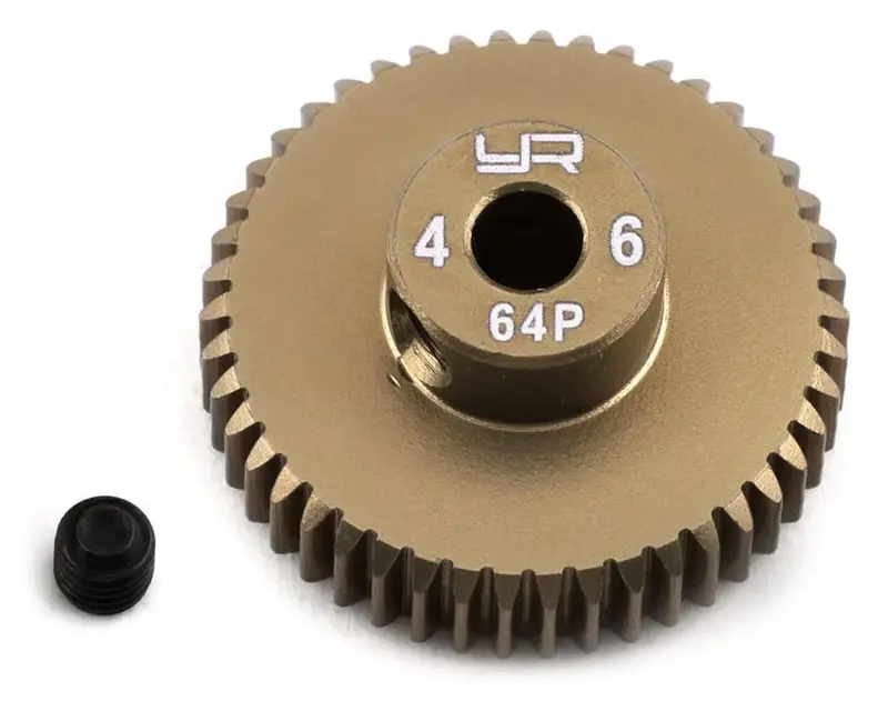 Yeah Racing 64P Hard Coated Aluminum Pinion Gears (Assorted Sizes) 2