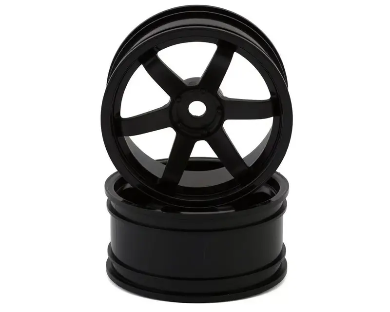 Yokomo 6-Spoke Drift Wheels (Black) (2) (7Mm Offset) 1