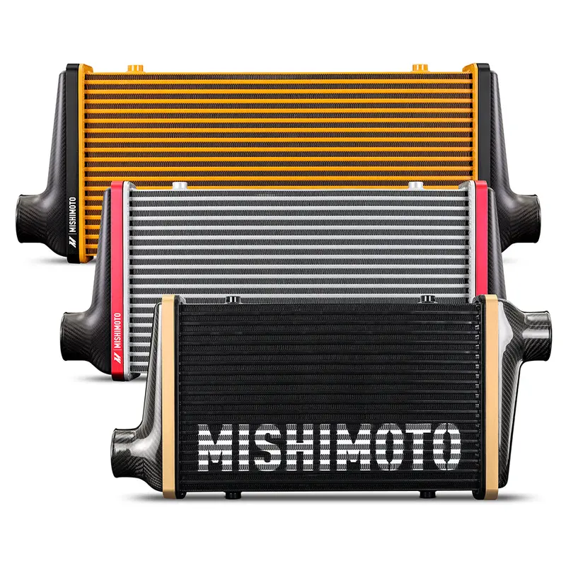 Mishimoto Mmint-Ucf-G5S-S-Gr Gloss Intercooler Tank – 525Mm Silver Core With Gray V-Band 1