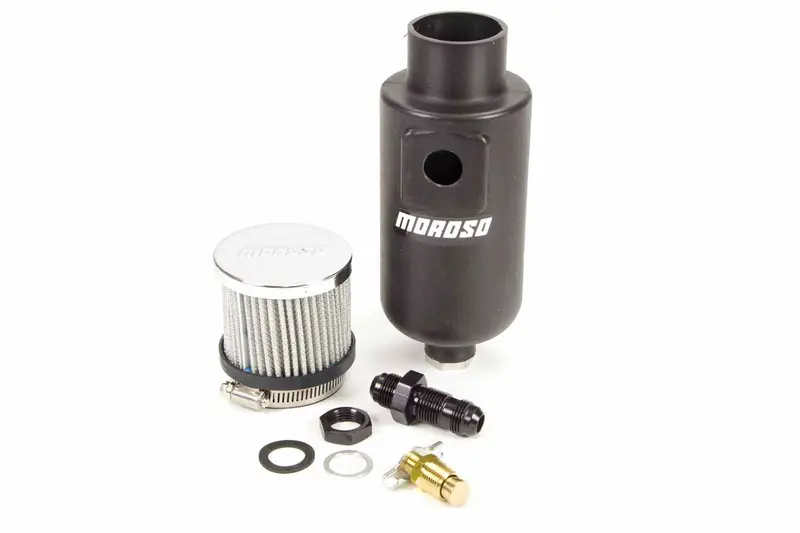 Moroso Polyethylene Breather Tank – Includes -8 An Fitting, Compact Design For Engine Bay Use 1