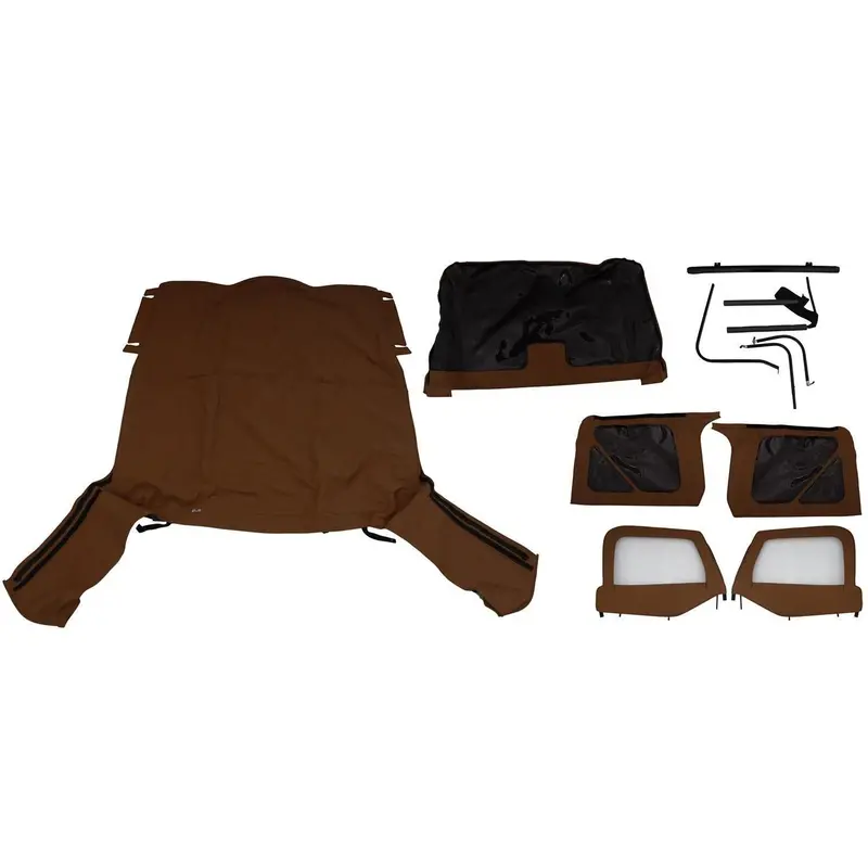 Rampage Soft Top Kit – Complete Installation With Tinted Soft Upper Doors, Spice Color 1