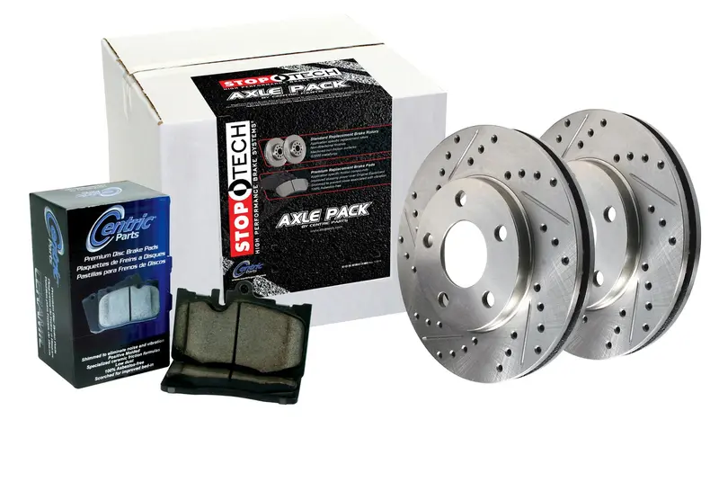 Stoptech Rear Sport Axle Pack – Slotted & Drilled Brake Kit With Lines (978.66004R) 1