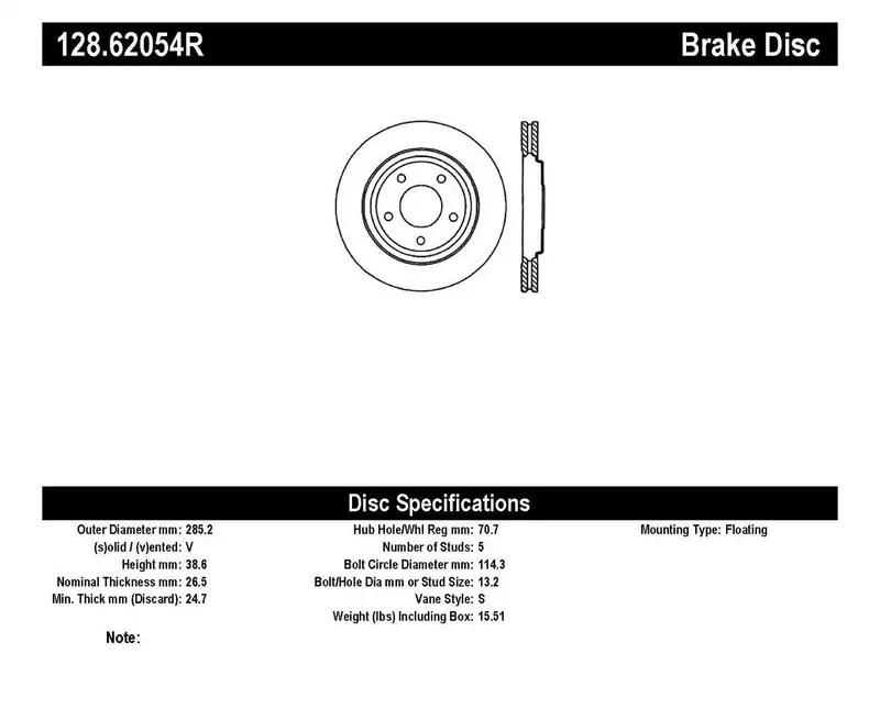 Stoptech Sport Cross-Drilled Front Right Brake Rotor – High-Performance Replacement 1